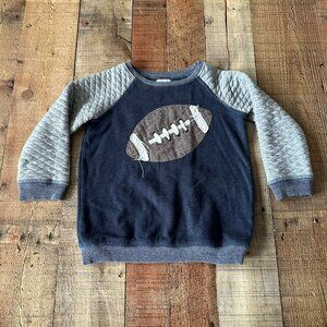 Mudpie Boys Size 4T Football Sweatshirt in Blue with Gray Quilted Sleeves